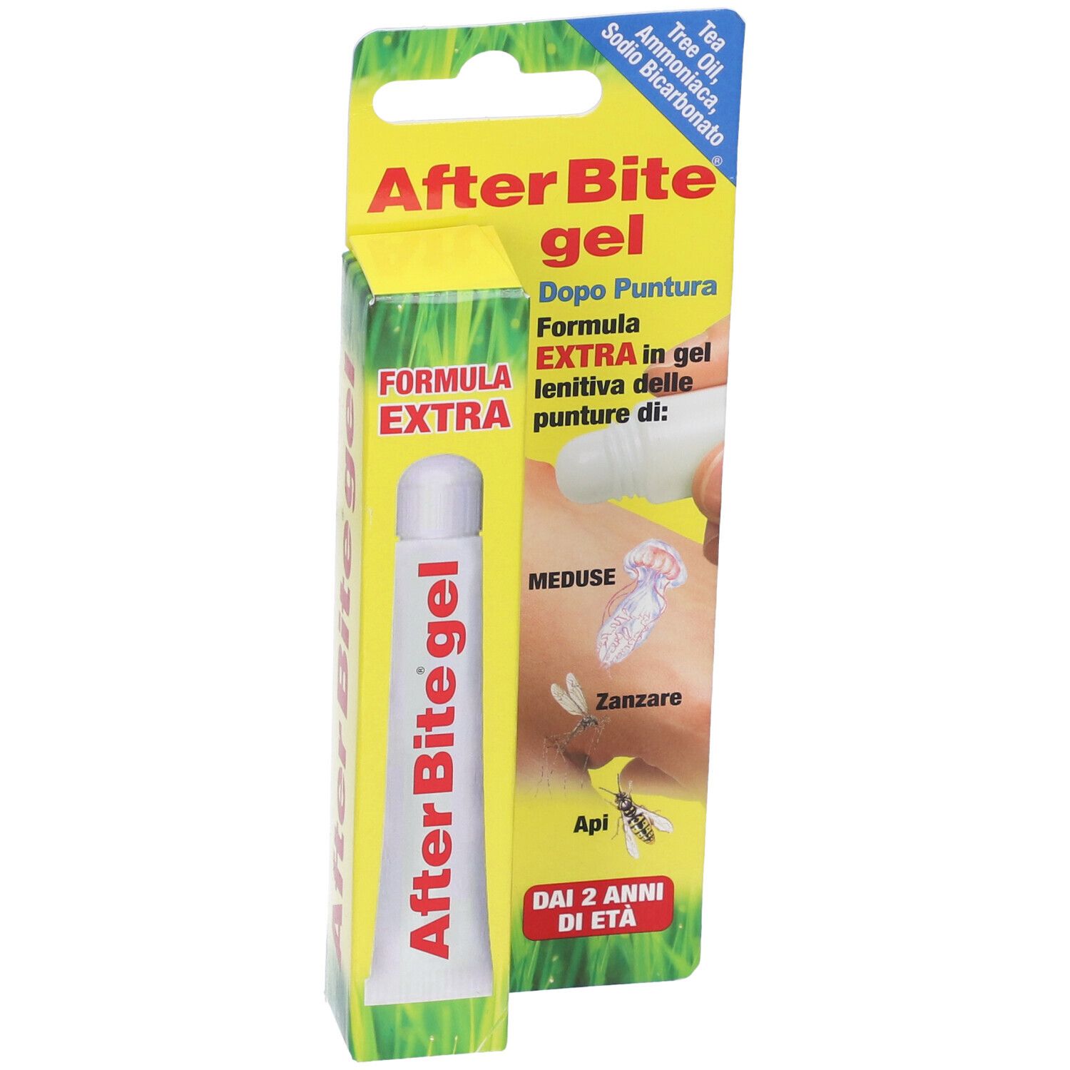 Tubo di gel e confezione con nome del prodotto e designazione aggiuntiva. Confezione a forma di parallelepipedo.