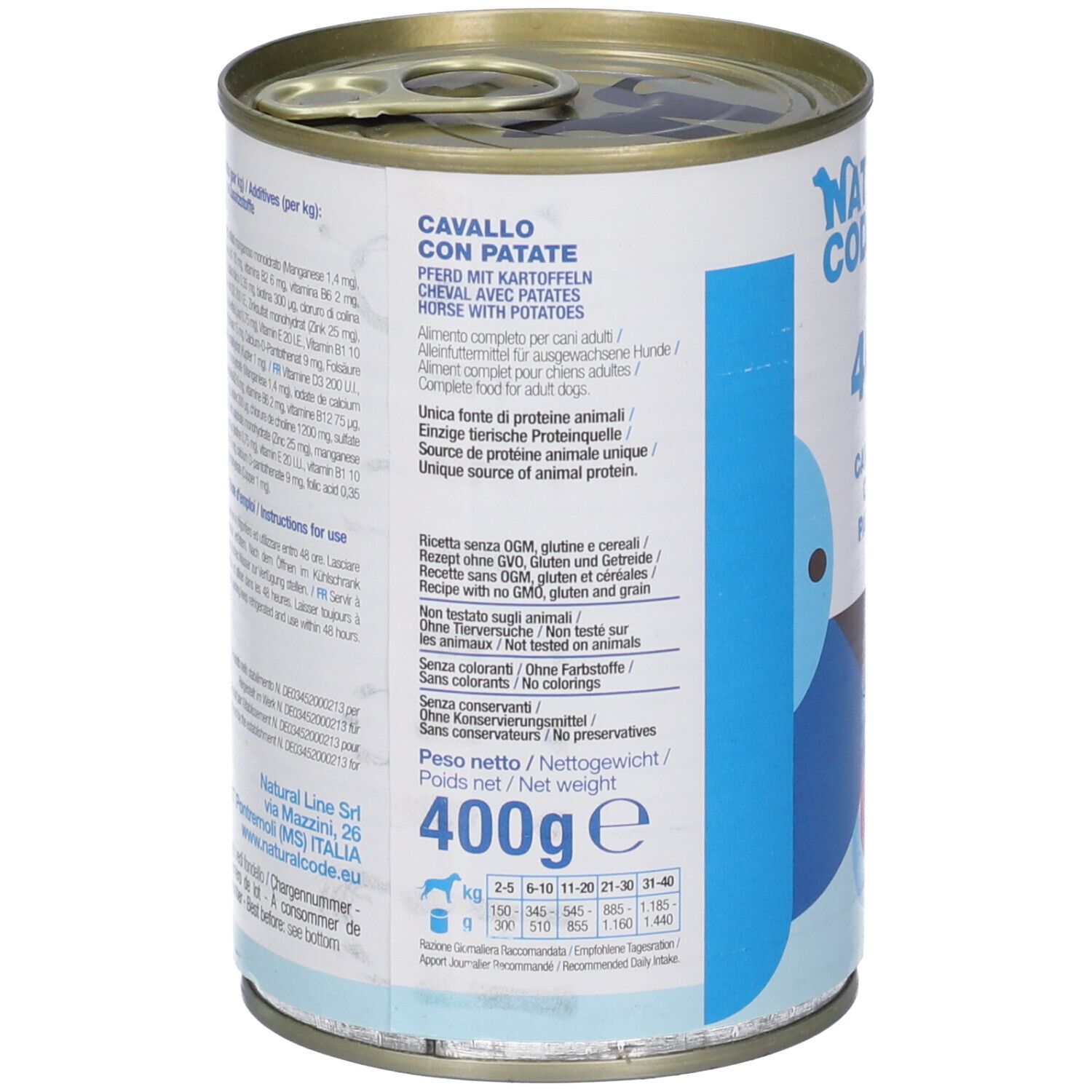 Natural Code 406 For Dog Cavallo Con Patate