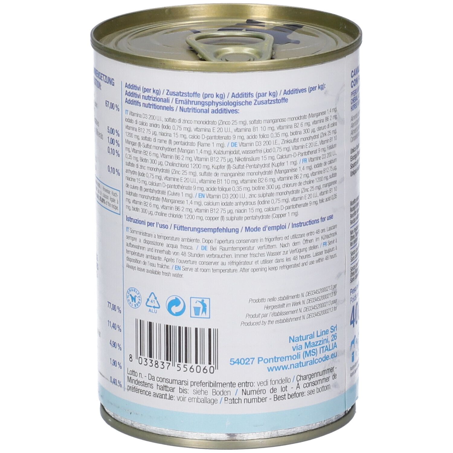 Natural Code 406 For Dog Cavallo Con Patate