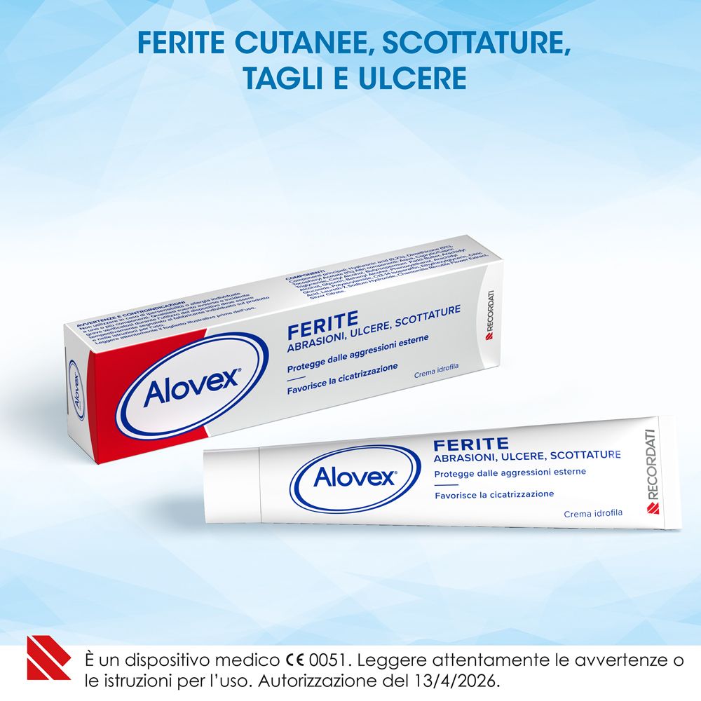 Confezione e tubo Alovex Ferite Crema Idrofila.