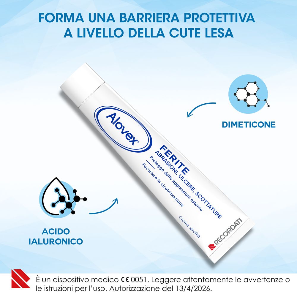 Tubo Alovex Ferite Crema Idrofila con principi attivi.