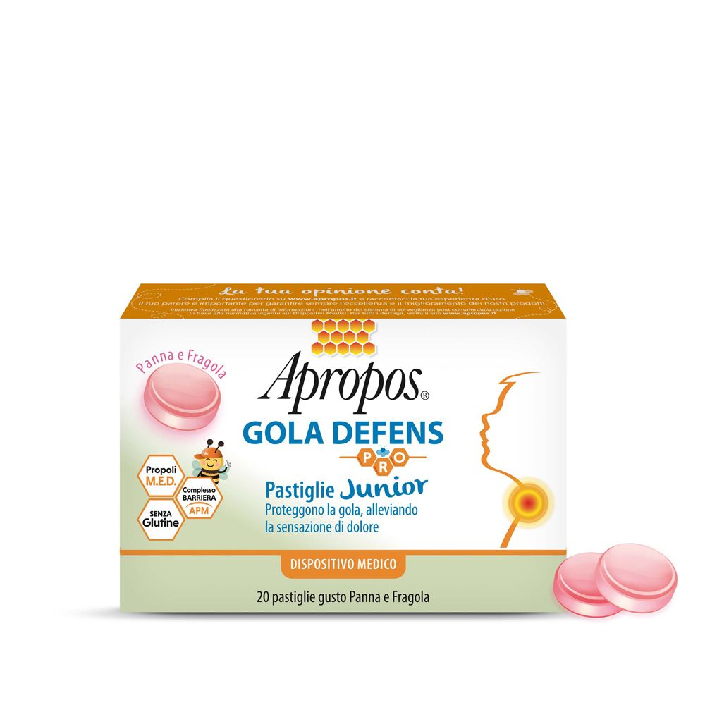 Apropos Gola Defens Pro Pastiglie Junior Panna e Fragola