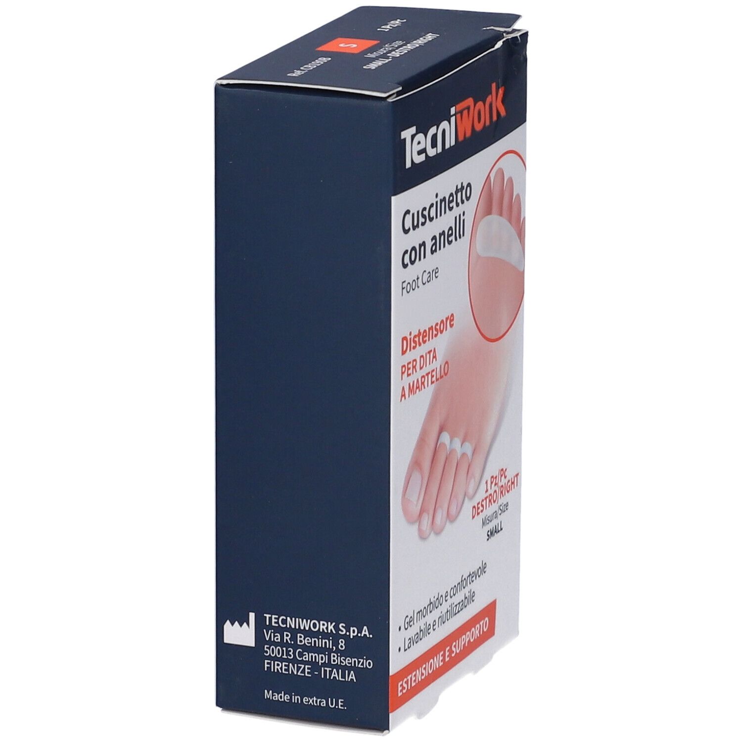 Tecniwork Cuscinetto Distensore per Dita a Martello - Piede Destro Misura S