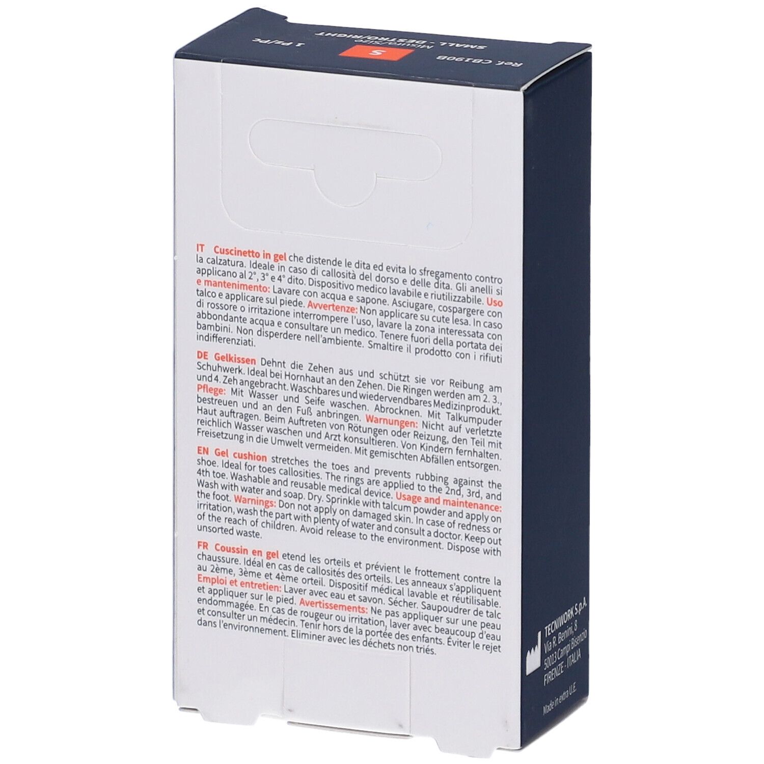 Tecniwork Cuscinetto Distensore per Dita a Martello - Piede Destro Misura S