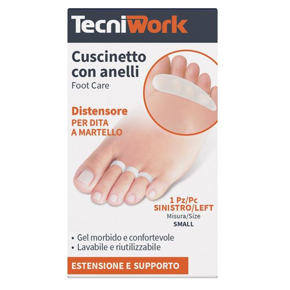 Tecniwork Cuscinetto Distensore per Dita a Martello - Piede Sinistro Misura S