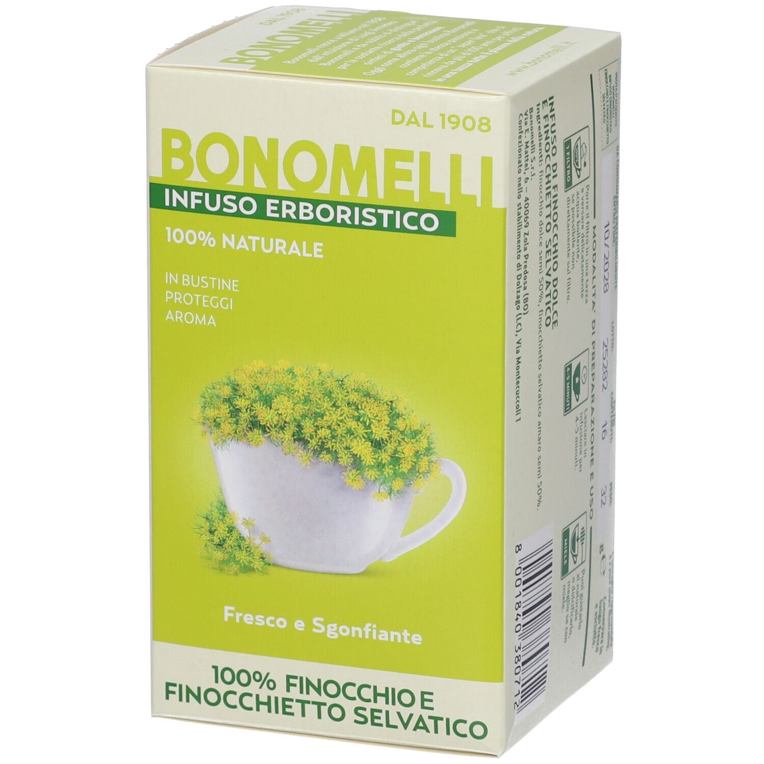 Bonomelli Infuso Finocchio e Finocchietto Selvatico, 100% naturale, in bustine.