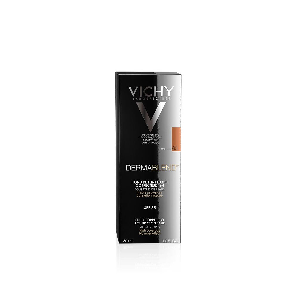 Scatola nera con logo VICHY e nome del prodotto. Tonalità 65 Coffee.