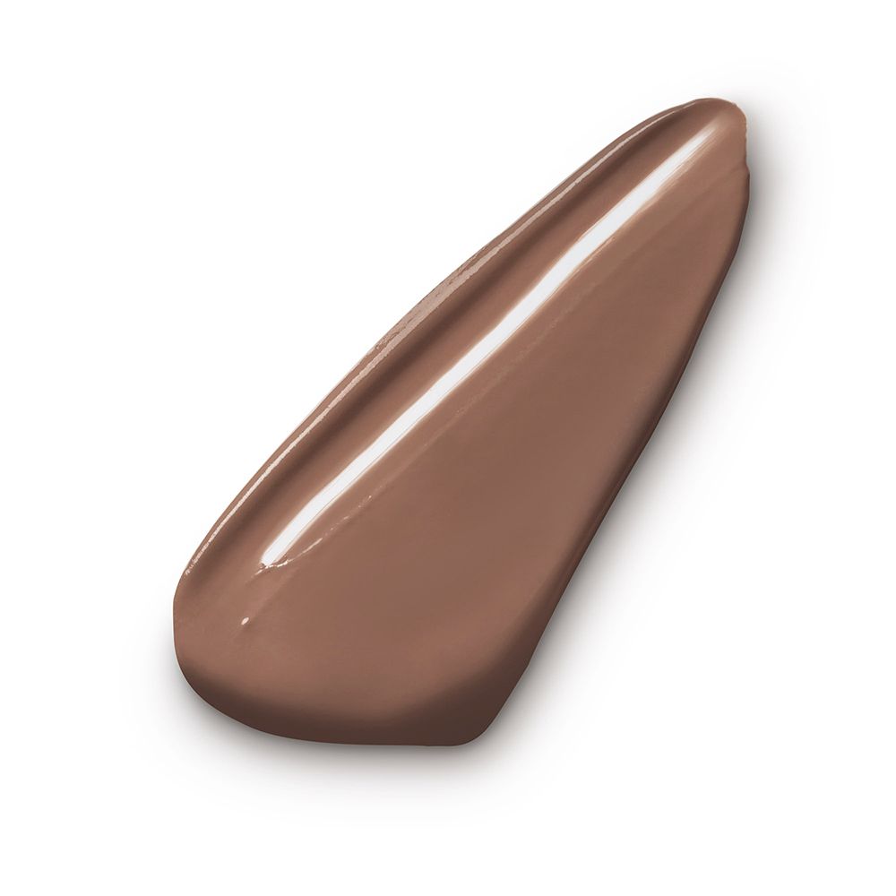 Campione di trucco Vichy Dermablend 75 Espresso. Texture marrone a forma di goccia.