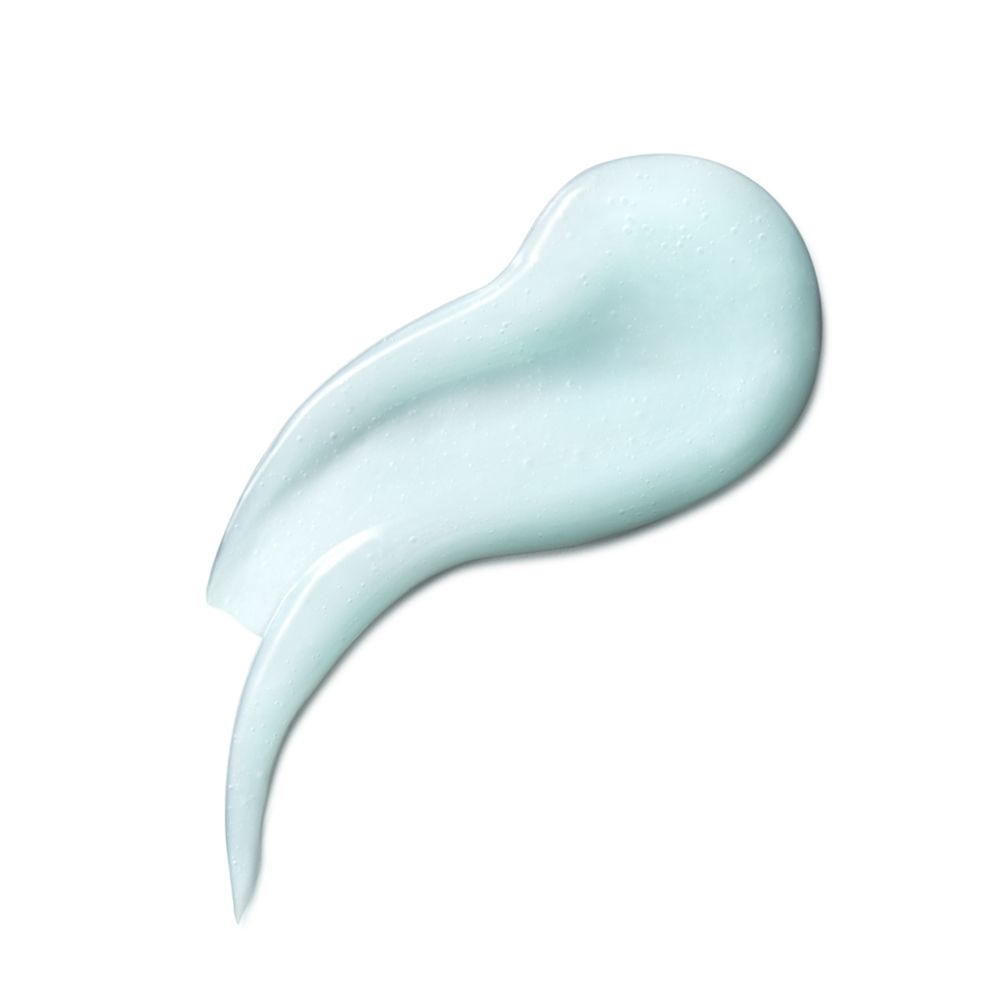 Gel blu chiaro su sfondo bianco. Forma: a goccia.