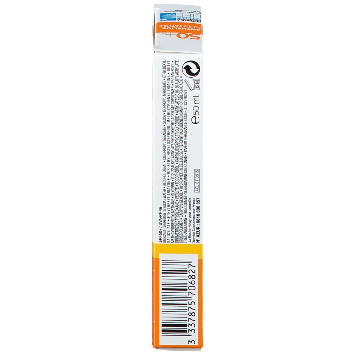 Confezione prodotto stretta. Testo e codice a barre. Informazioni sugli ingredienti e sul produttore.