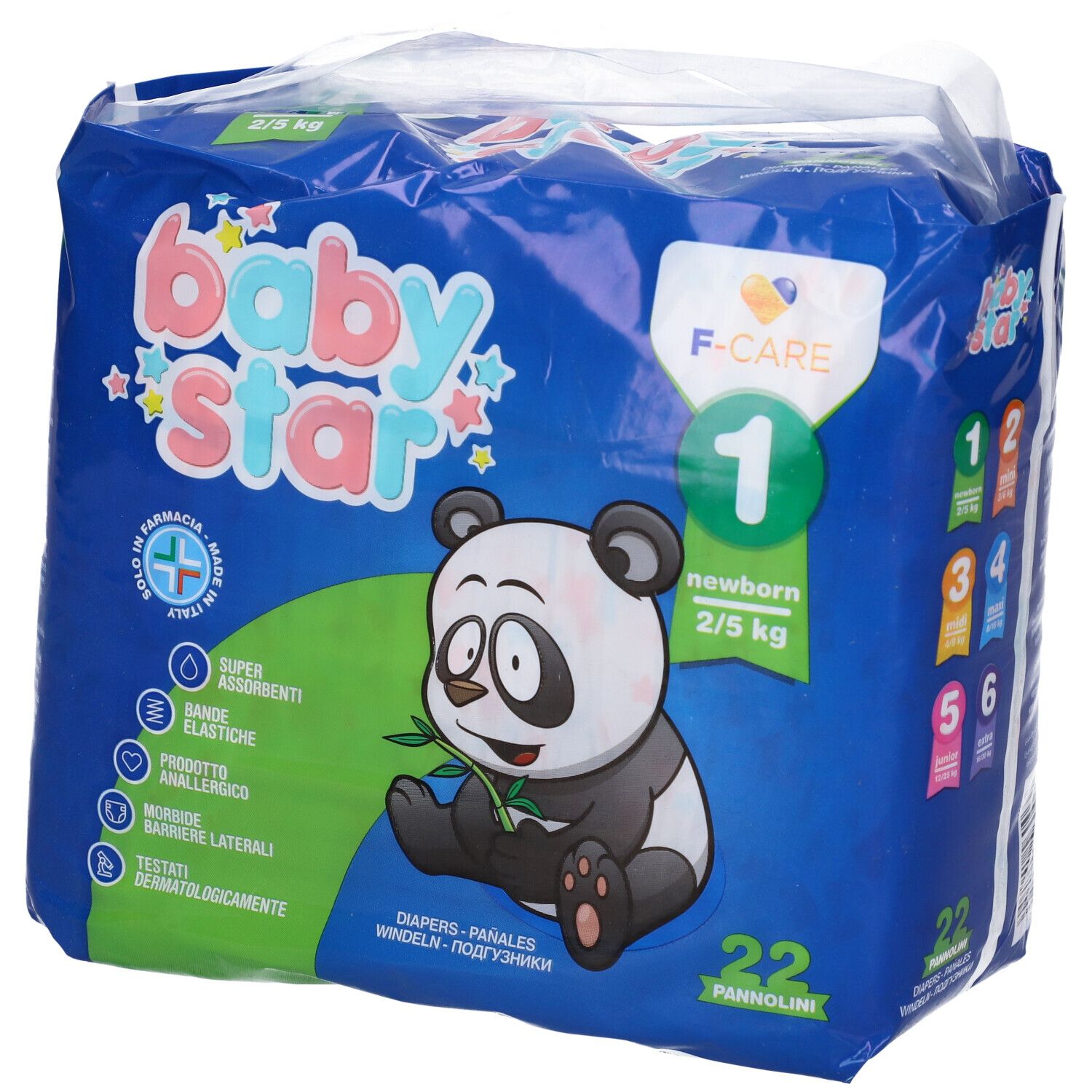 Pannolino Babystar 2/5Kg T1 22 Pezzi