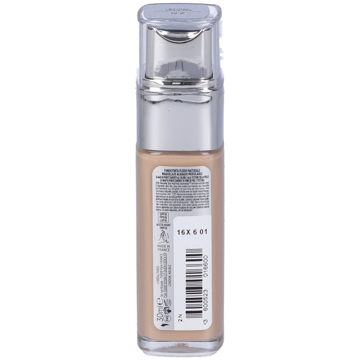 L'Oréal Paris MakeUp Fondotinta Accord Parfait, Effetto Naturale,  Arricchito con Acido Ialuronico, 2.N Vanille/Vanilla, 30 ml 34,43 g