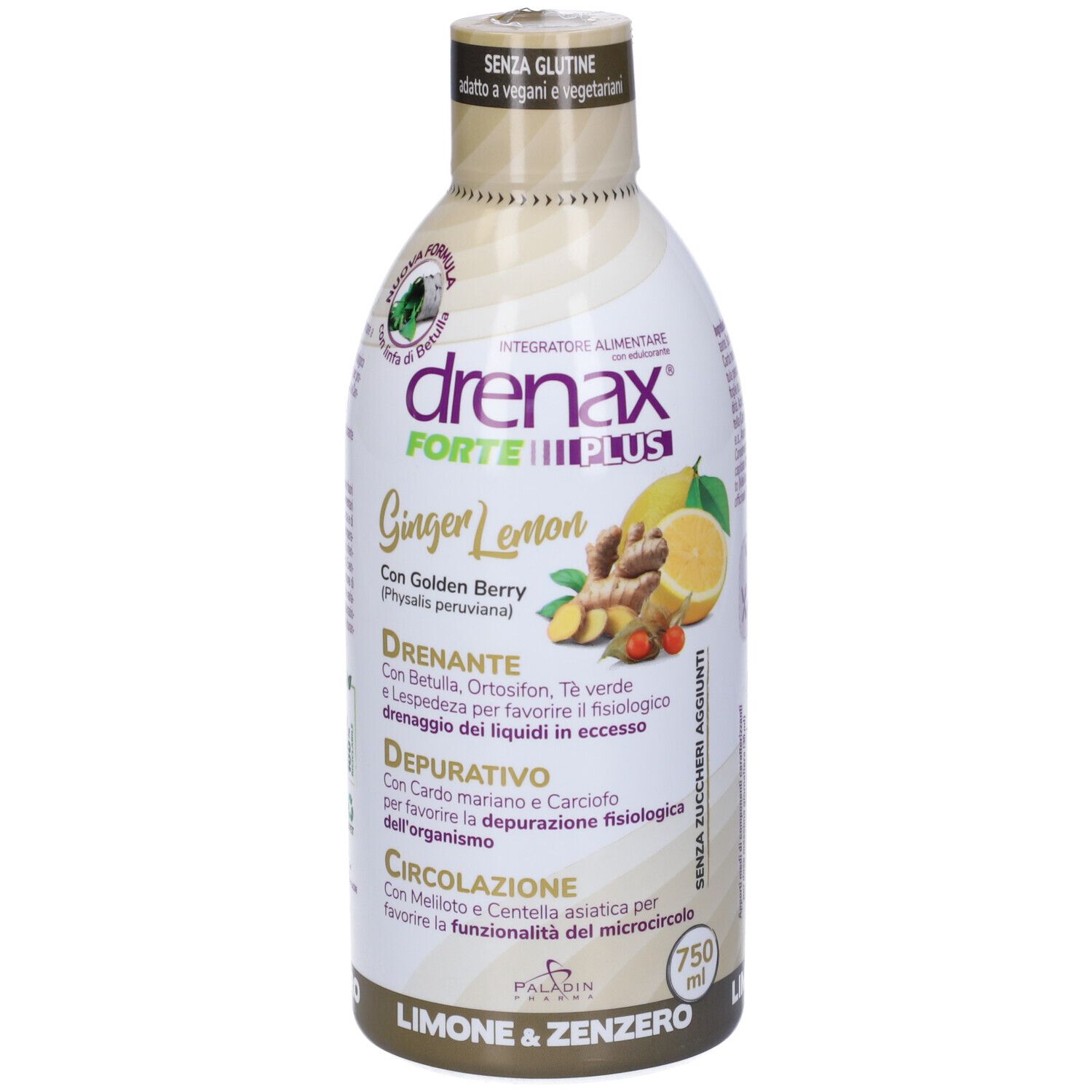 Drenax Forte Drenante Depurativo Liquido Limone Zenzero 750ml