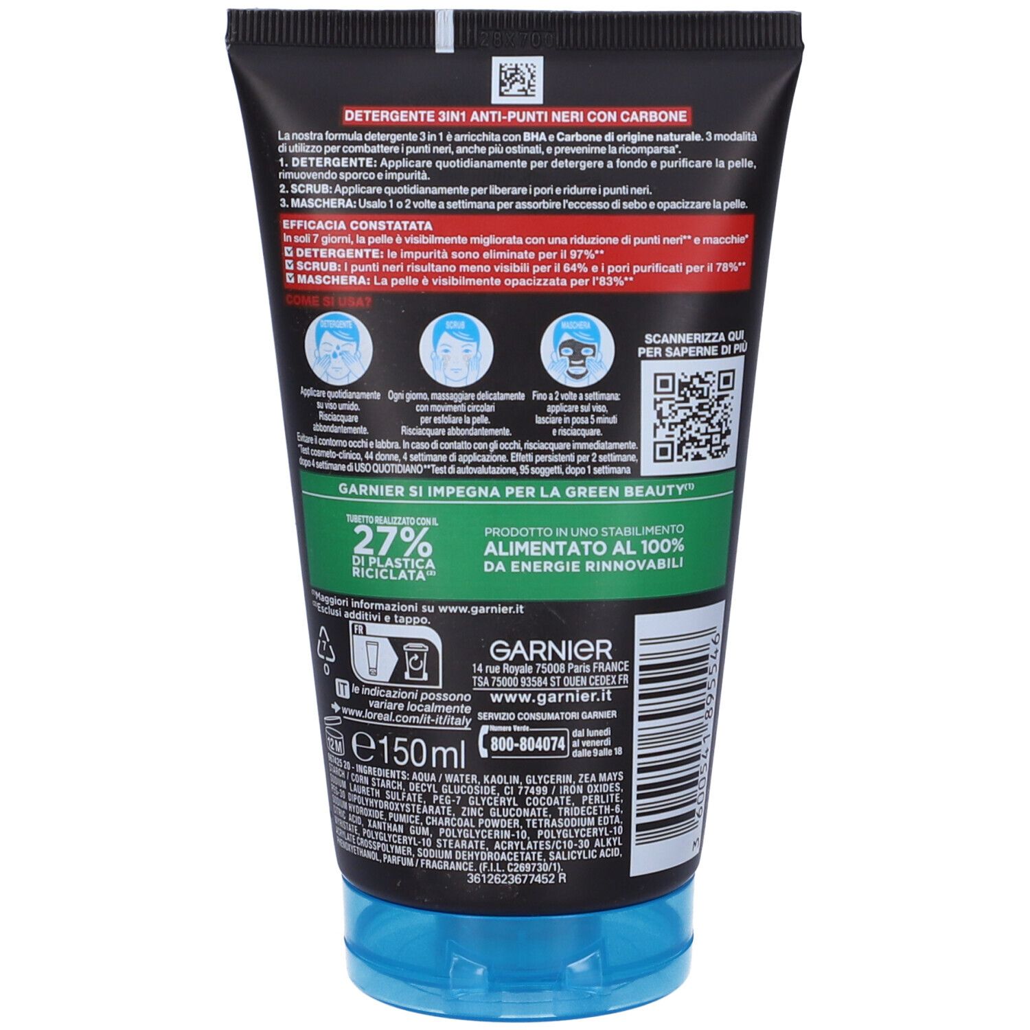 Garnier Garnier Charcoal Gel 3in1