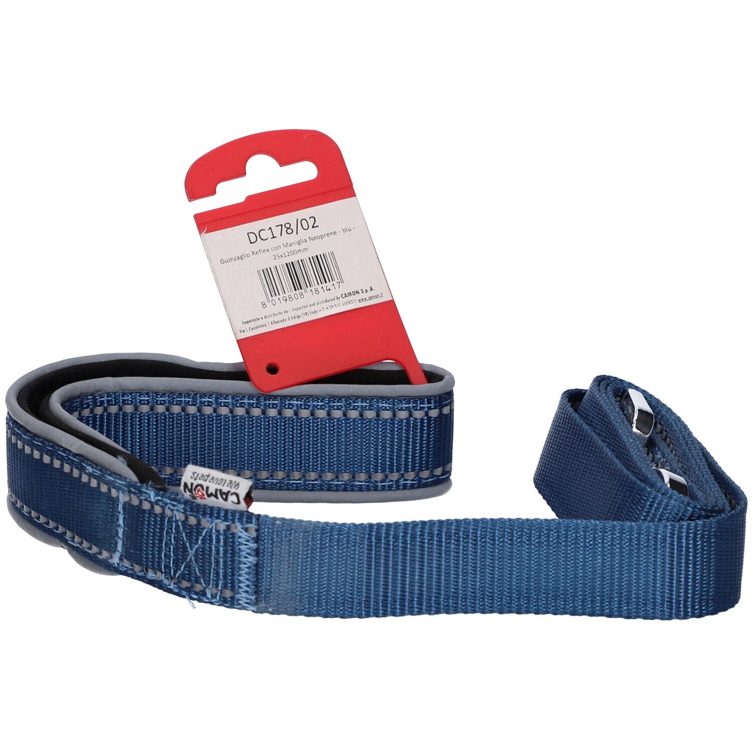 Guinzaglio Reflex Con Maniglia In Neoprene Blu 25 X 1200 Mm