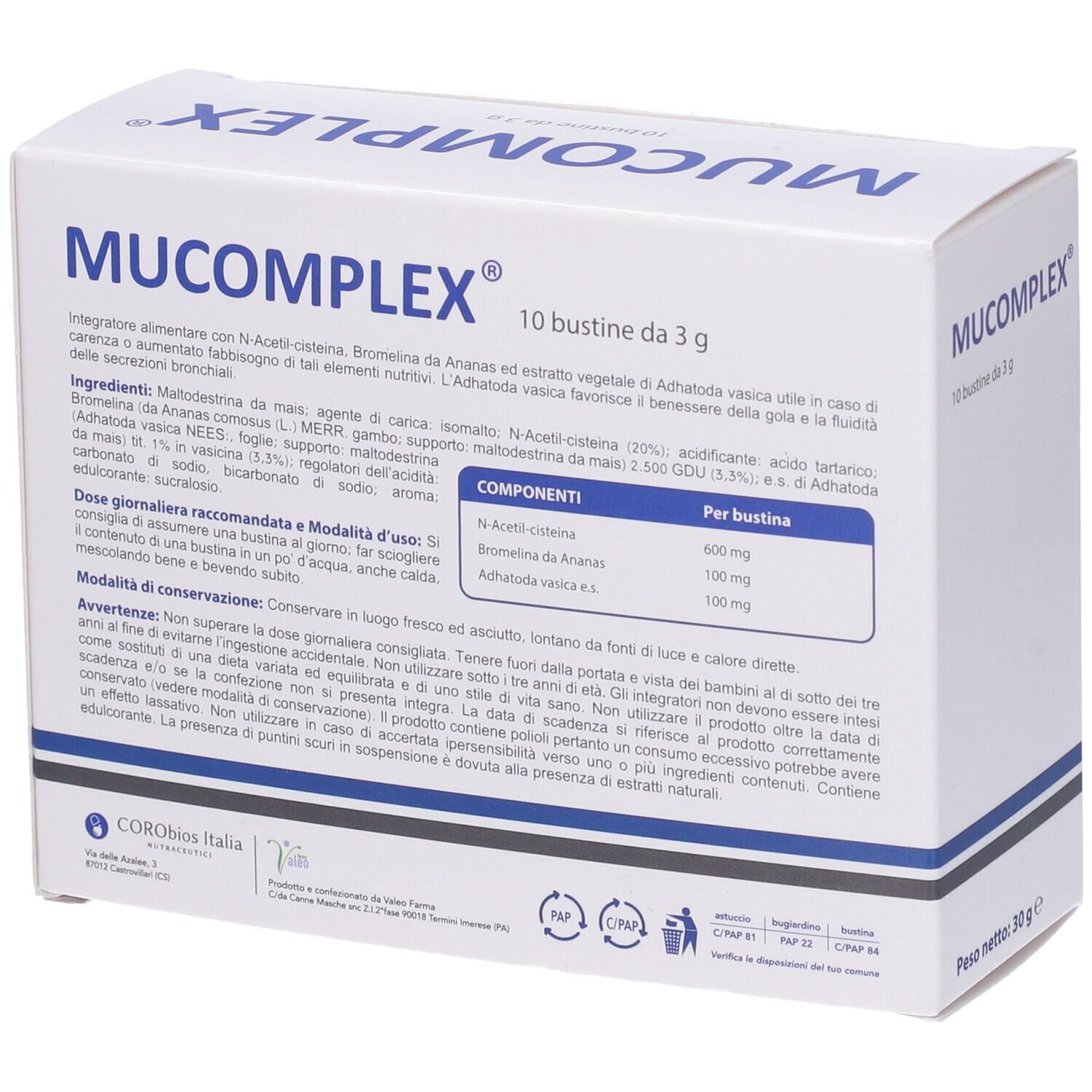 Mucomplex Bustine
