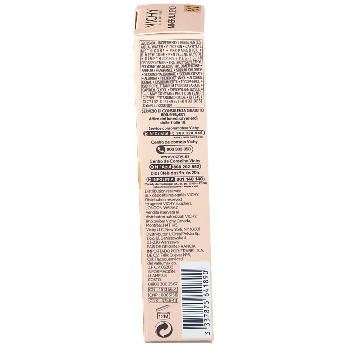 Vichy MinéralBlend Fondotinta Idratante  - 01 CLAY 30 ml
