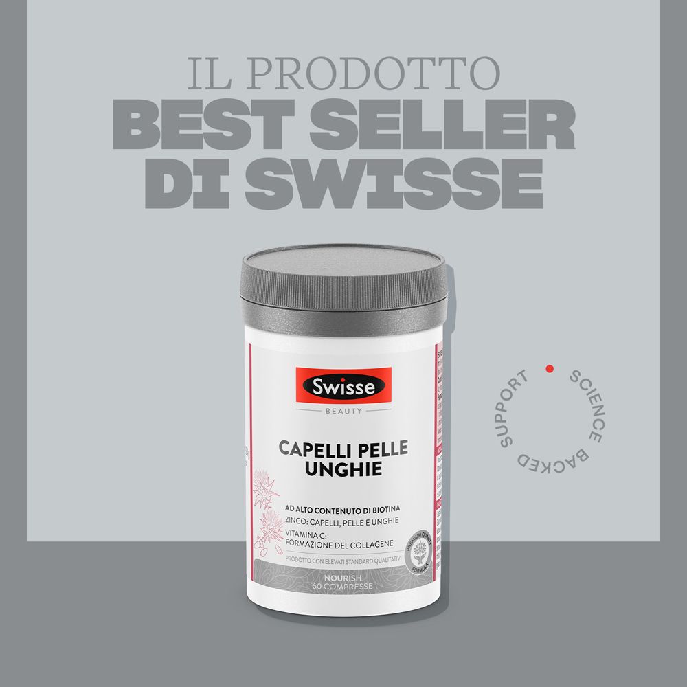 Best seller Swisse: barattolo Swisse Capelli Pelle Unghie con sigillo "Science Backed".