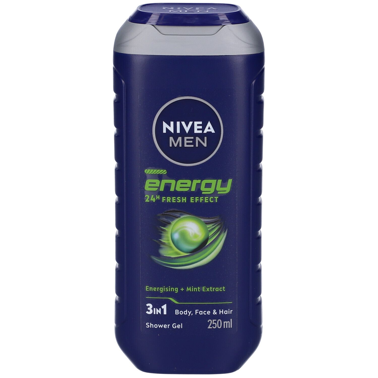 Nivea Men Doccia Shampoo Energy 250 ml, Docciaschiuma uomo energizzante per viso, corpo e capelli