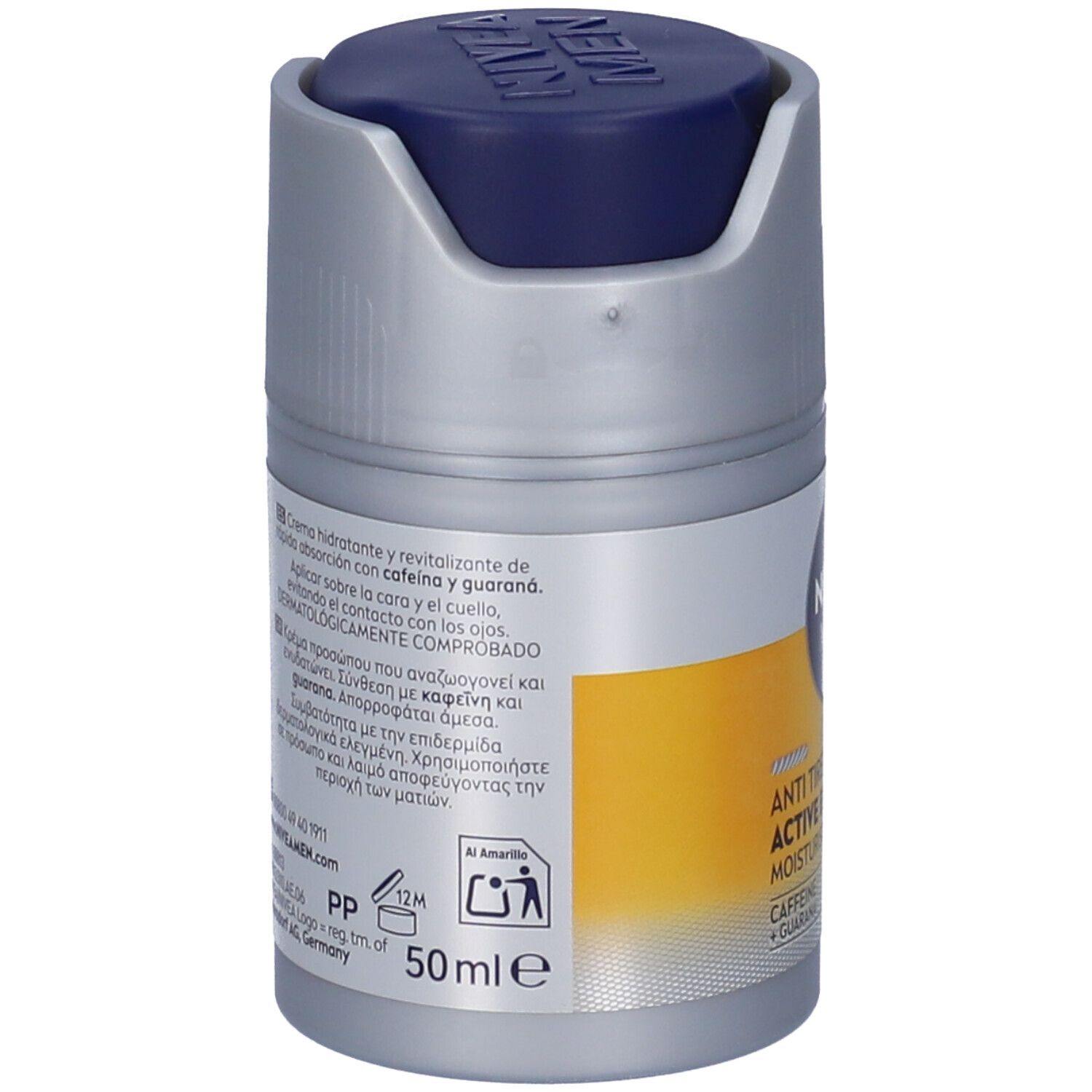 Nivea Men Skin Energy Crema Idratante Viso 50 ml, Crema viso uomo con Caffeina rivitalizzante