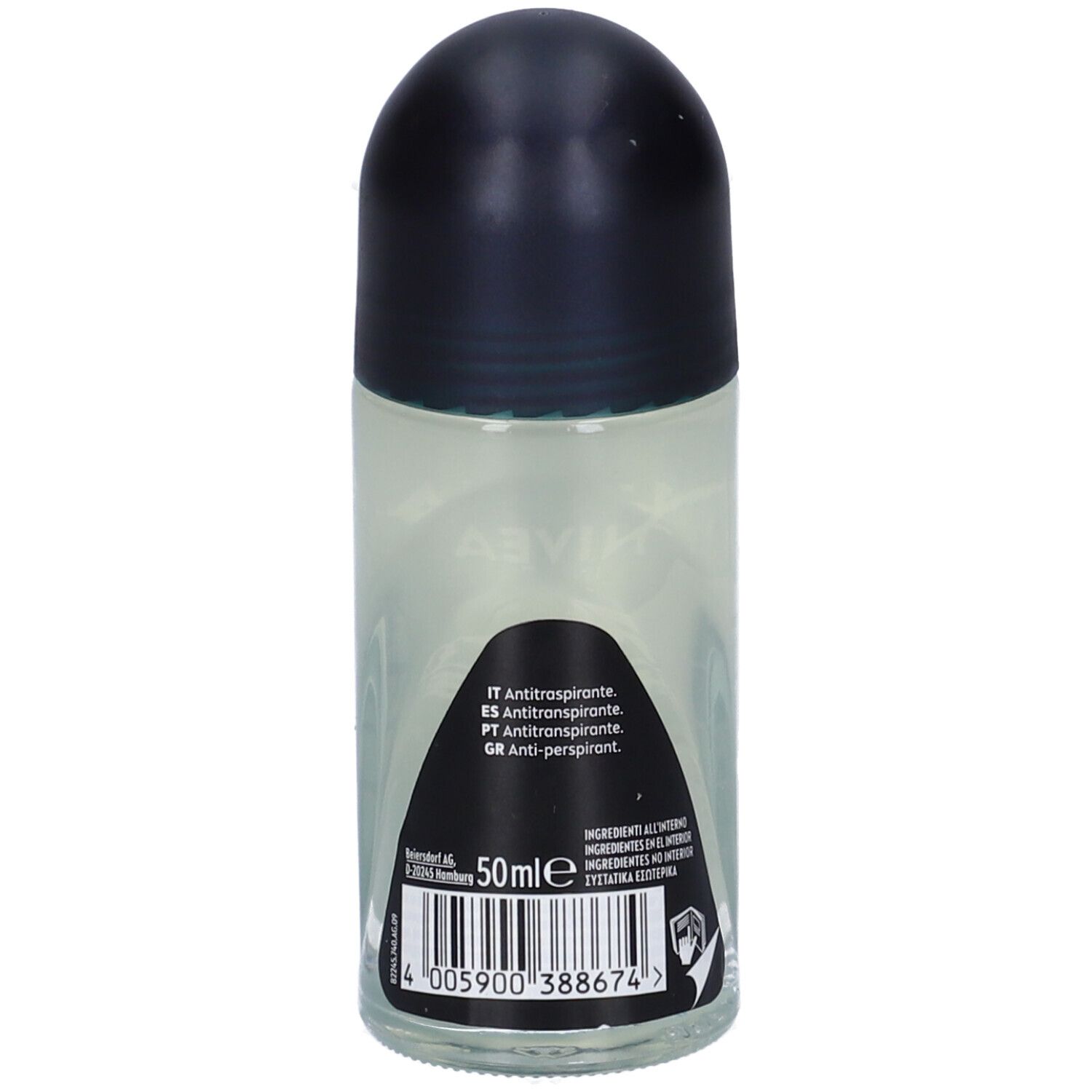Nivea Men Black & White Invisible Original Roll-on 6 x 50 ml, Deodorante roll on uomo antitraspirante