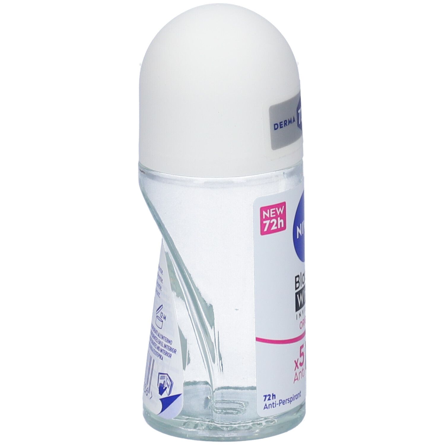 Nivea Black & White Invisible Original Roll-on 50 ml, Deodorante roll on donna antitraspirante 72h