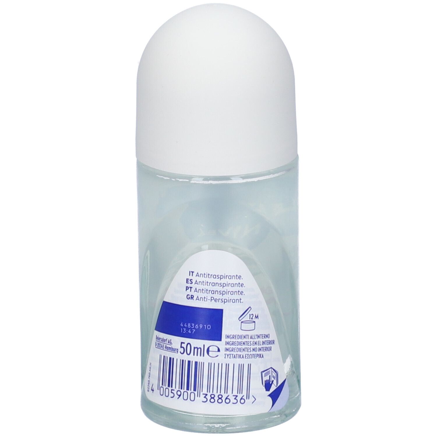 Nivea Black & White Invisible Original Roll-on 50 ml, Deodorante roll on donna antitraspirante 72h
