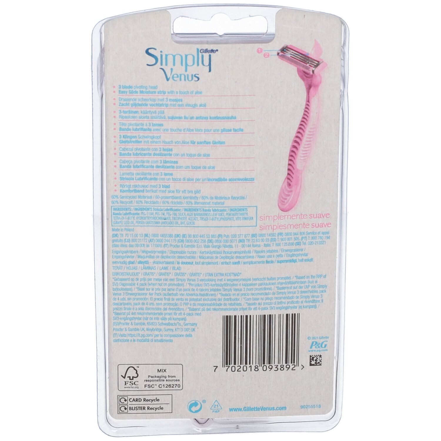 Gillette Venus Simpl3 4Pz+2Gr