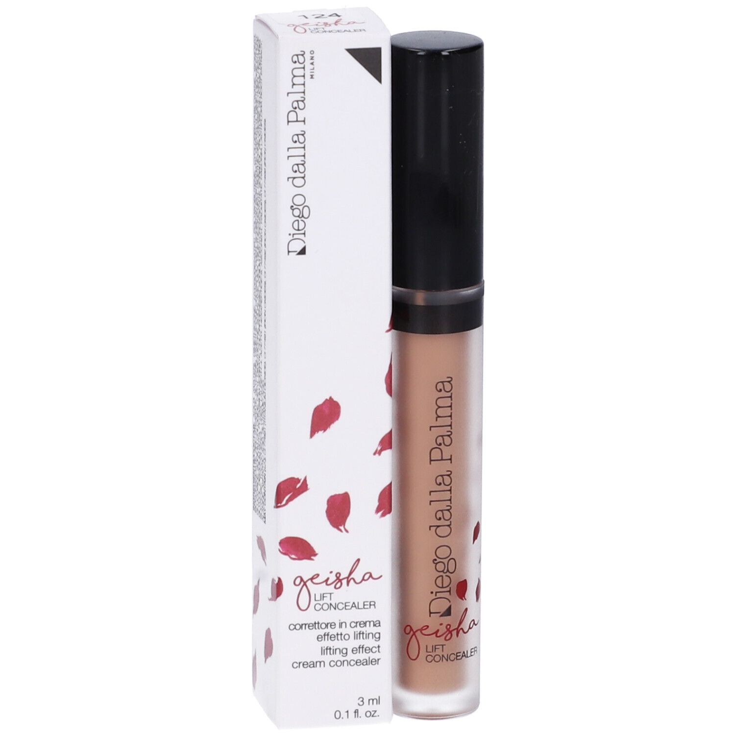 Correttore e confezione. Scritta: Diego dalla Palma, Geisha, Correttore in Crema Effetto Lifting.