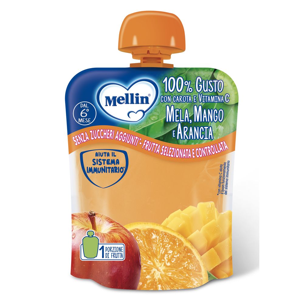 Mellin Pouch Arancia Mango 90G
