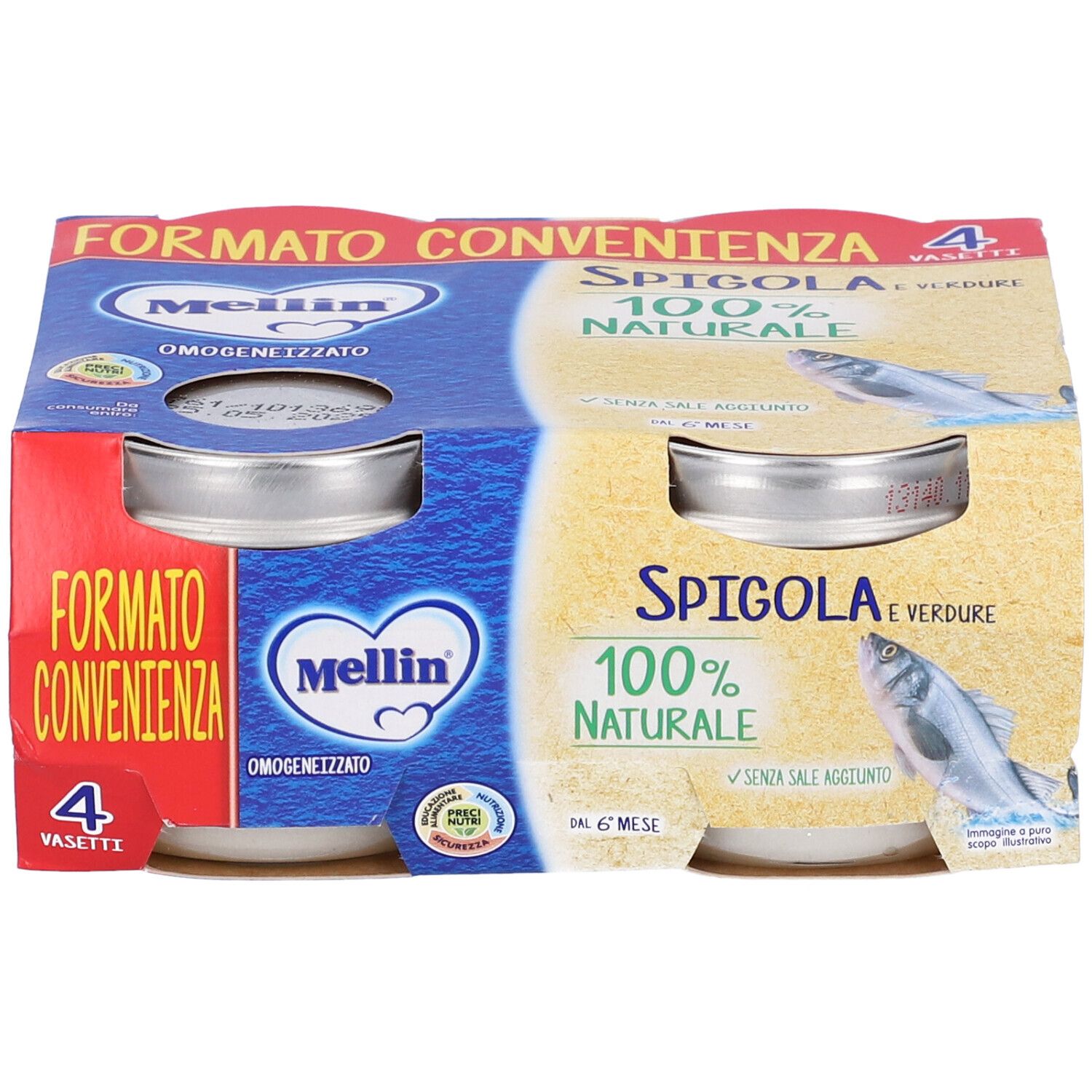 Mellin Omogeneizzato Prosciutto 4 x 80 g