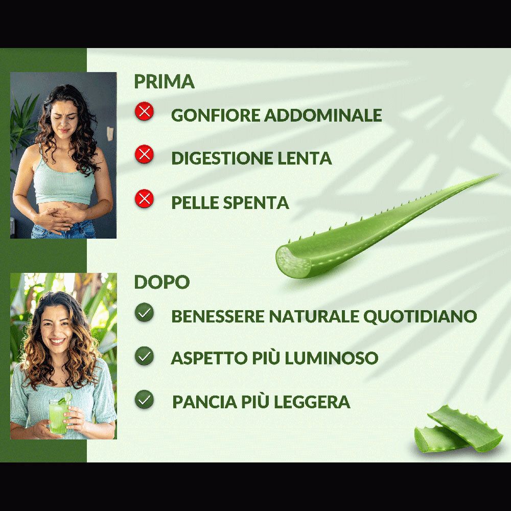 Prima/Dopo: Meno gonfiore, migliore digestione e pelle.