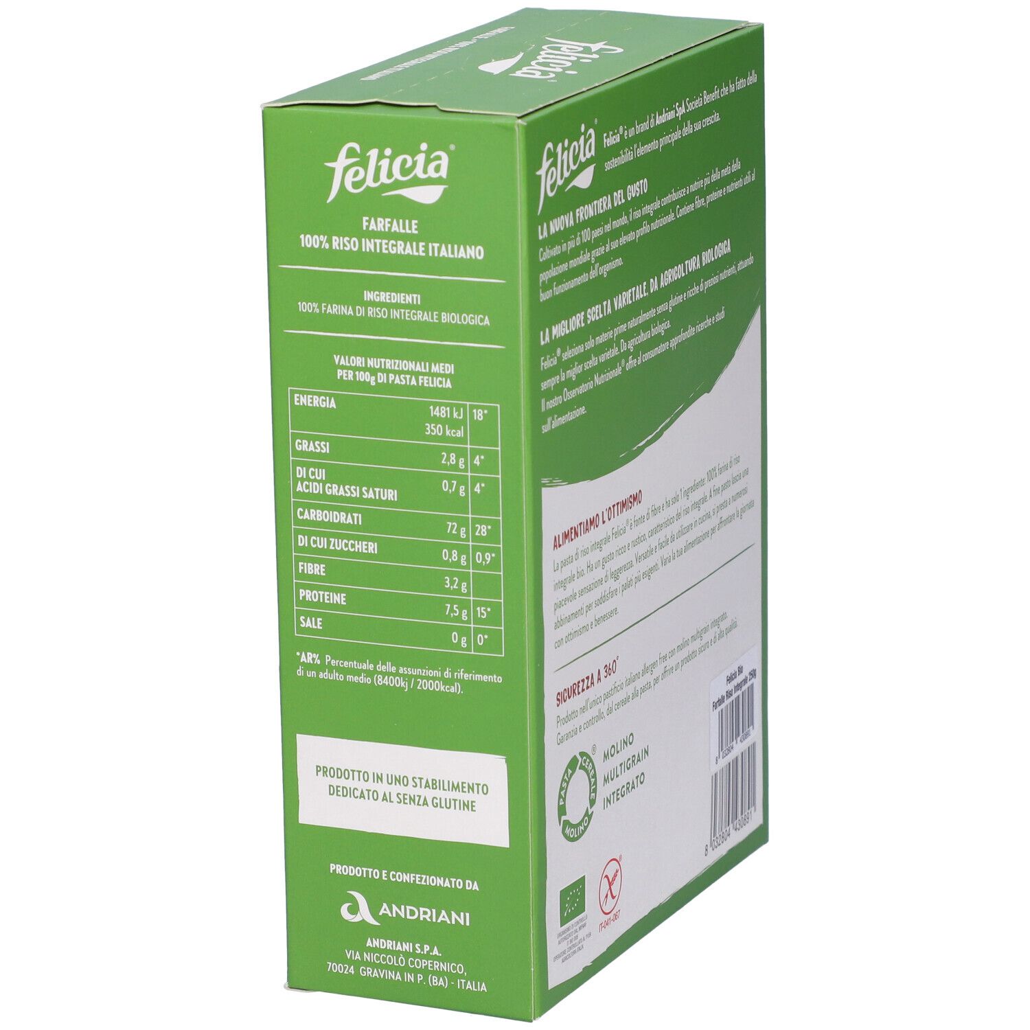 Felicia Farfalle Riso Integrale 250 G