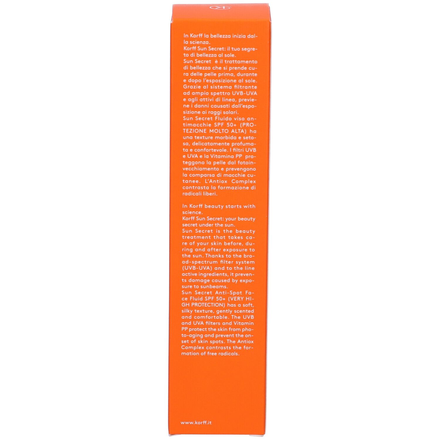 Korff Sun Secret Fluido Viso Antimacchie Spf 50+