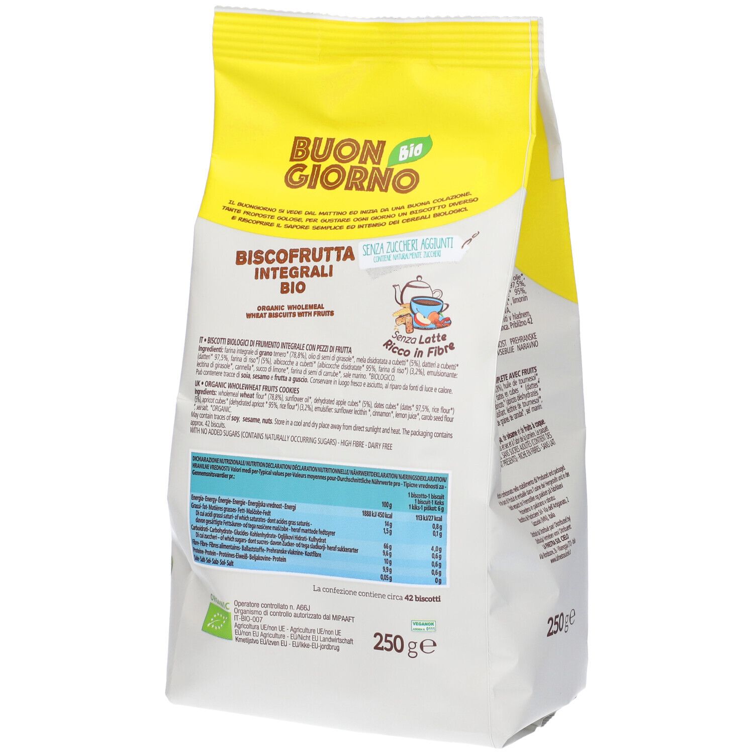 Buongiornobio Biscofrutta Integrali Bio 250 G
