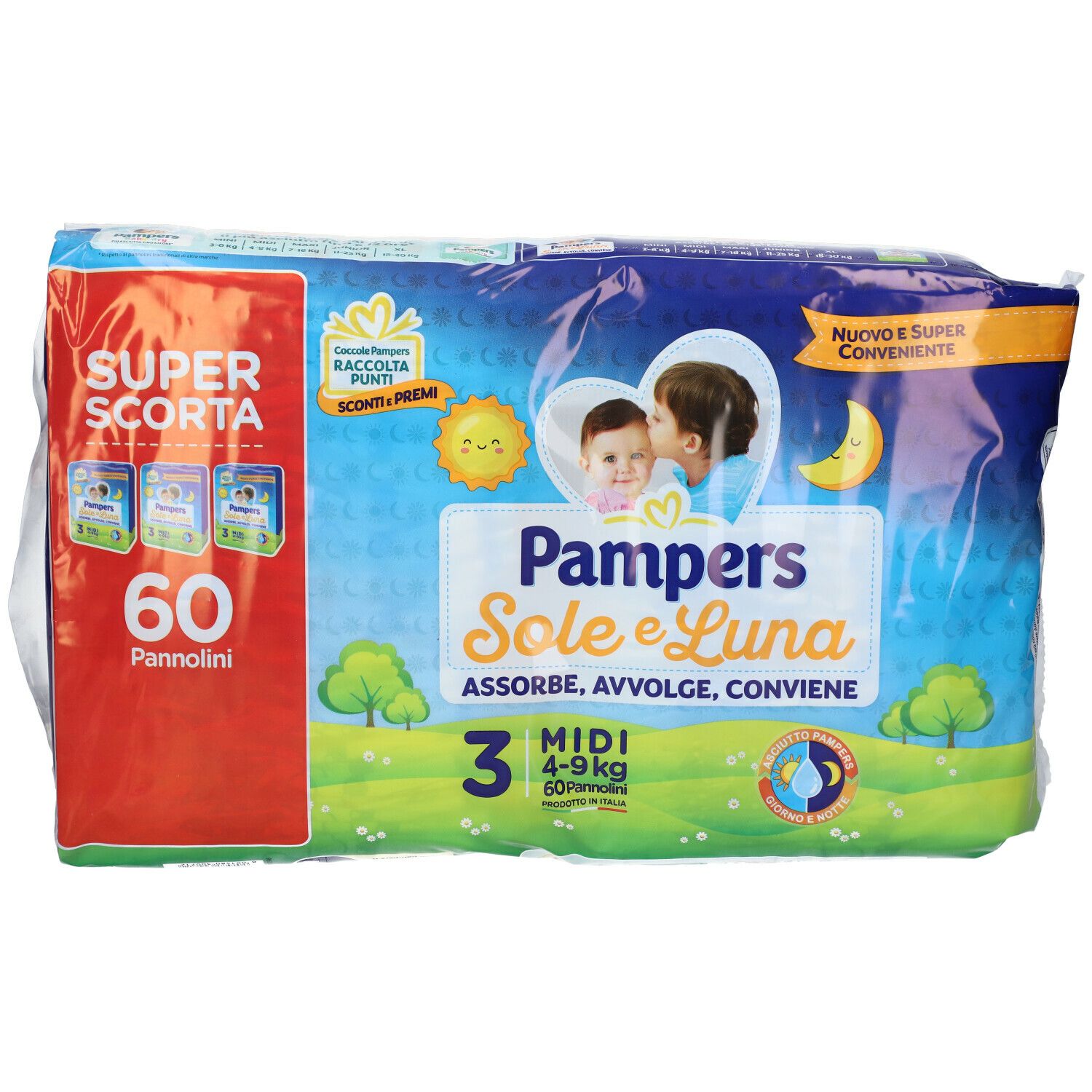 Pampers Sole e Luna 3 (4-9 kg) Super scorta