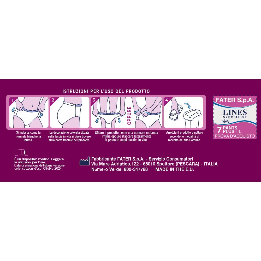 Istruzioni per l'uso di Lines Specialist Lady Pants. Illustrazioni e testo. Informazioni del produttore.