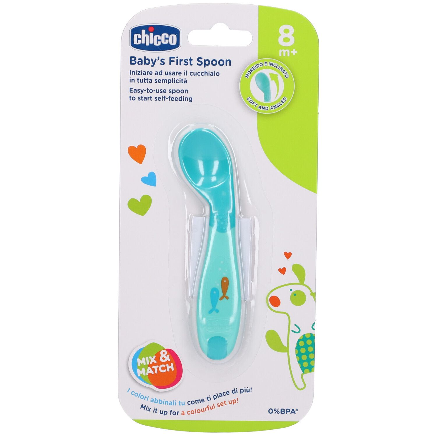 Chicco Cucchiaio Angolato 8M+ Azzurro