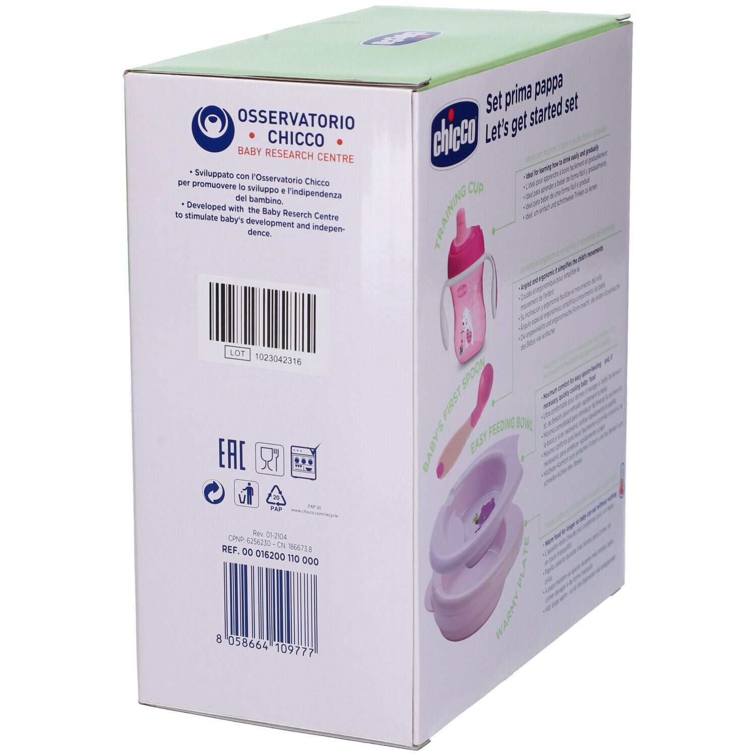 Chicco Set Pappa 6M+ Rosa Con Cucchiaio Rosa