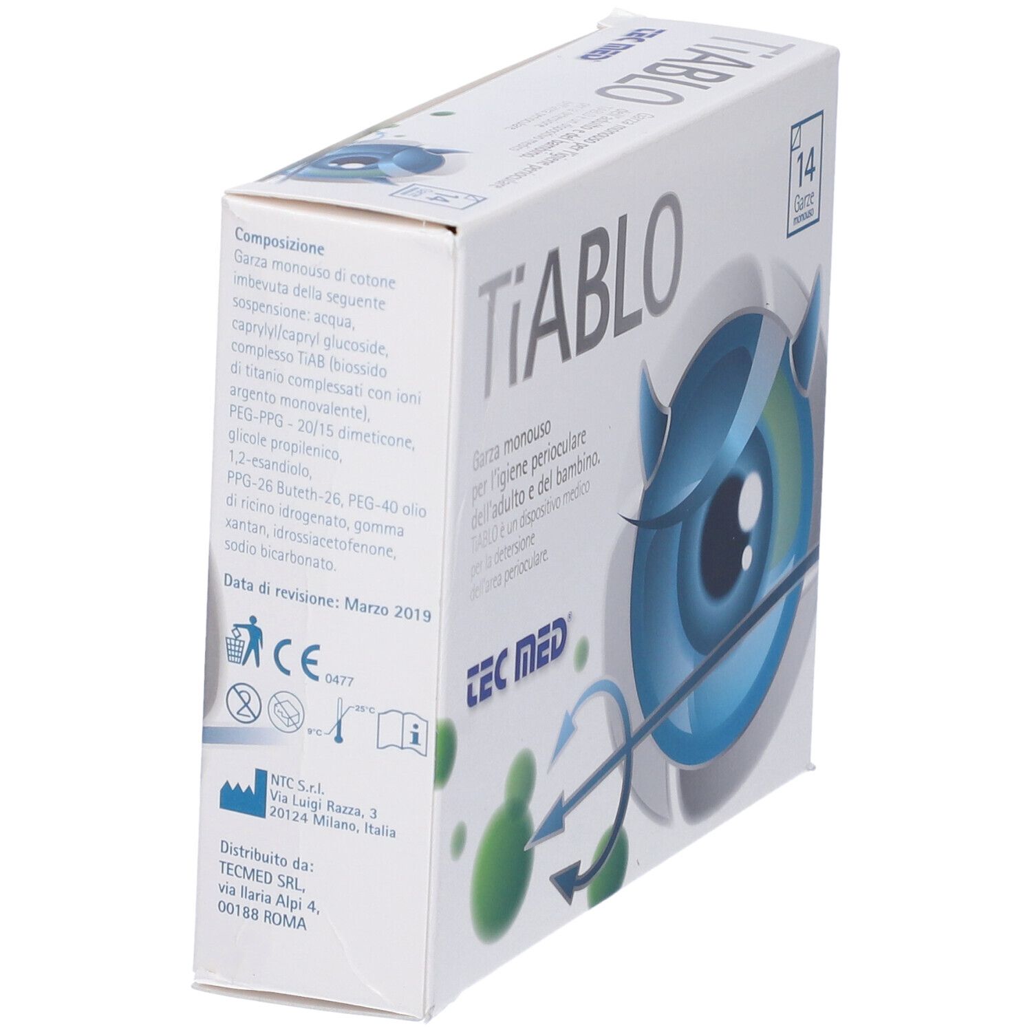 Tiablo Garza Oftalmica Monouso 14 Pezzi