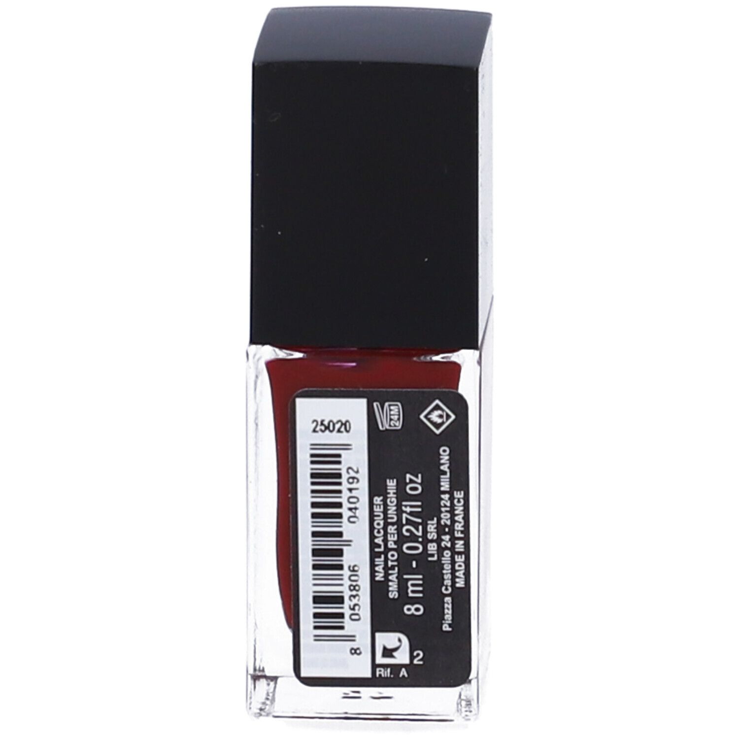Retro di una boccetta di smalto Daerma, 8 ml, Made in France.