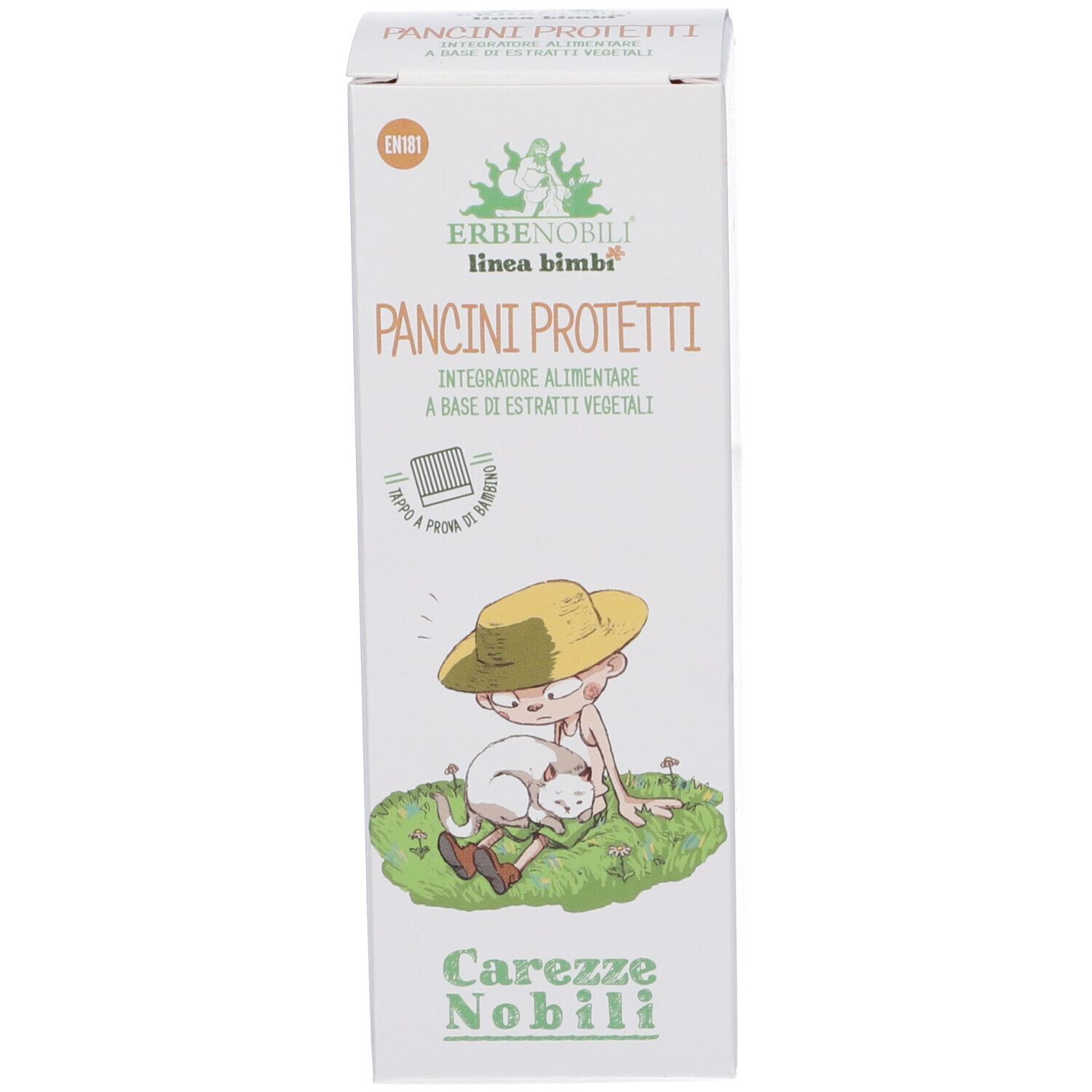 Confezione di Erbenobili PANCINI PROTTETTI con illustrazione per bambini.