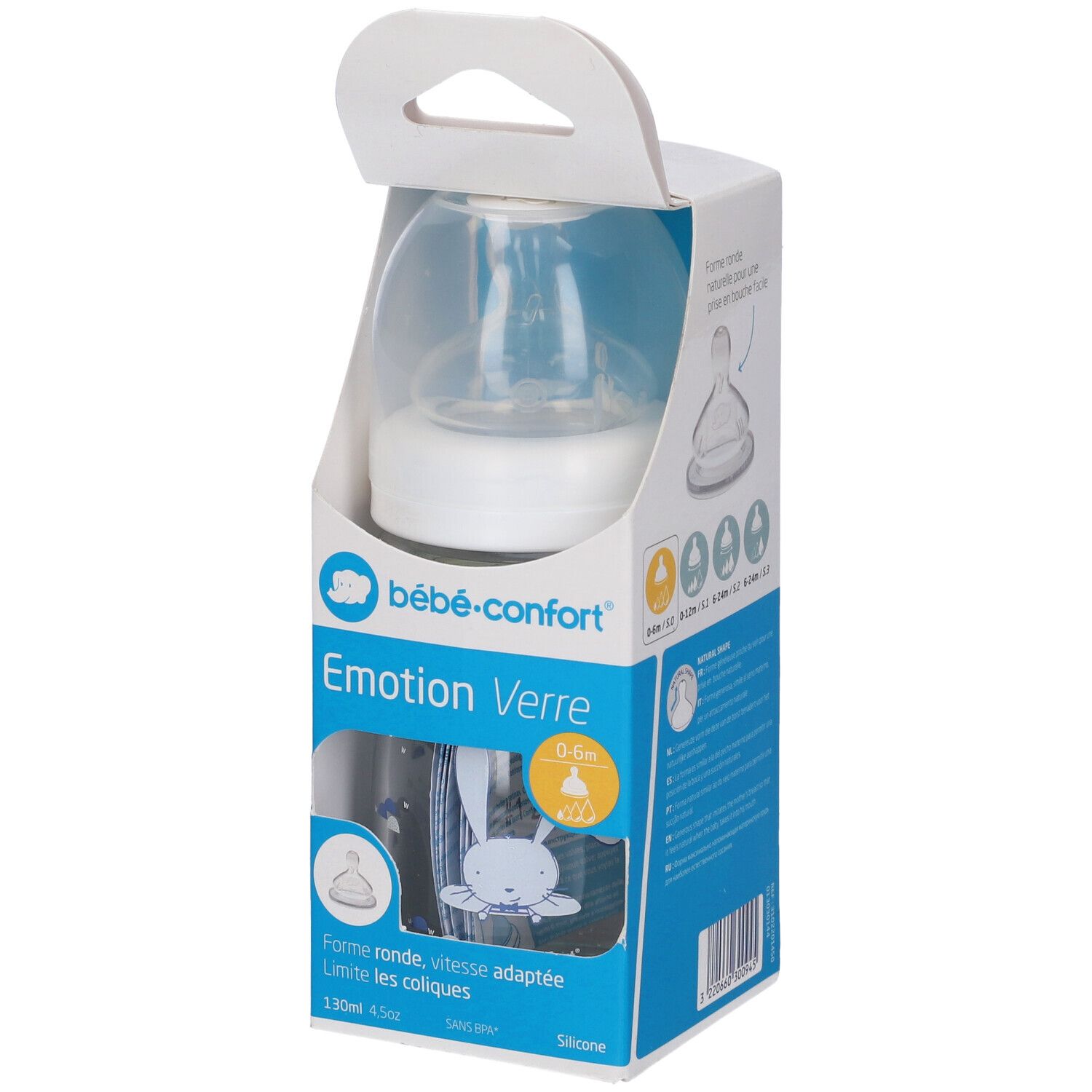 Bebe Confort Biberon In Vetro Da 130 Ml Tettarella In Silicone T0 Sweet Bunny