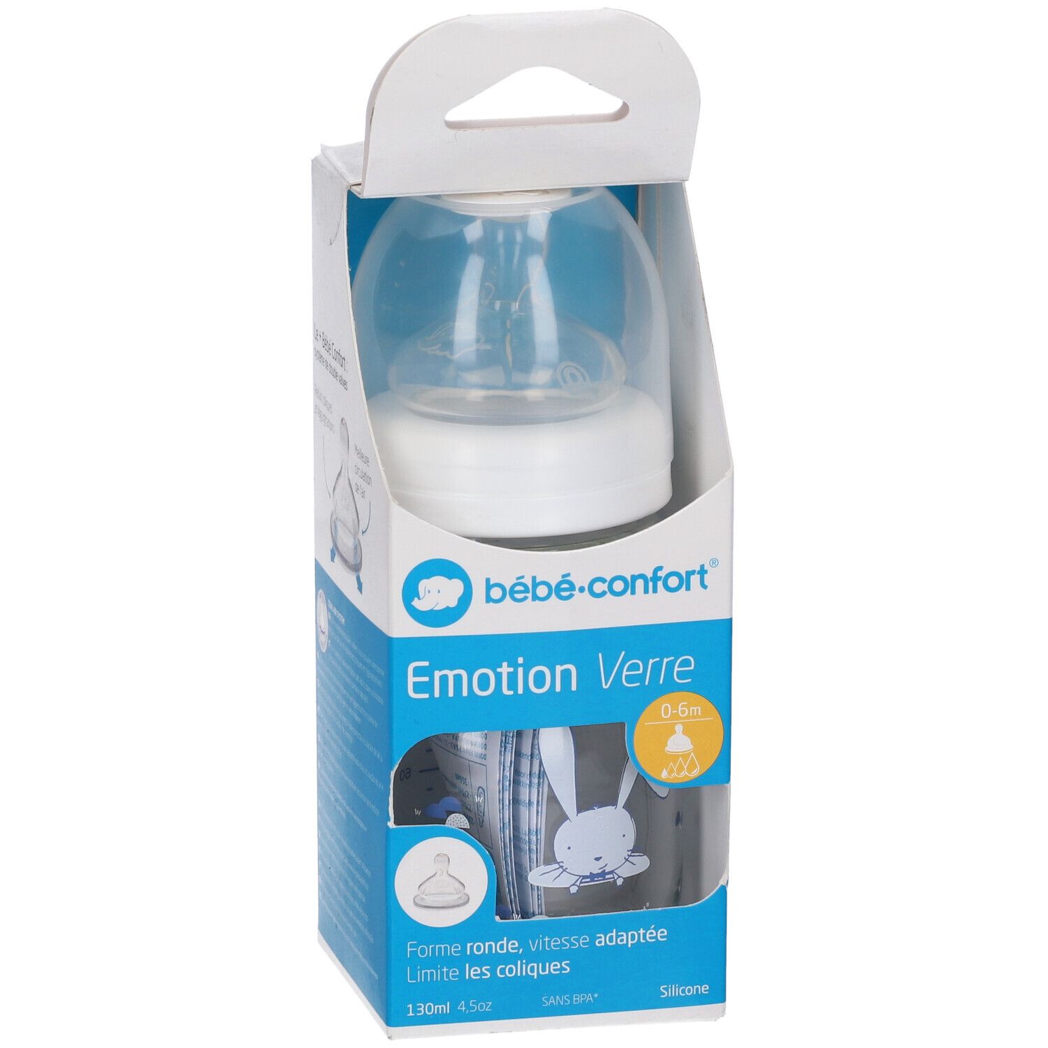 Bebe Confort Biberon In Vetro Da 130 Ml Tettarella In Silicone T0 Sweet Bunny