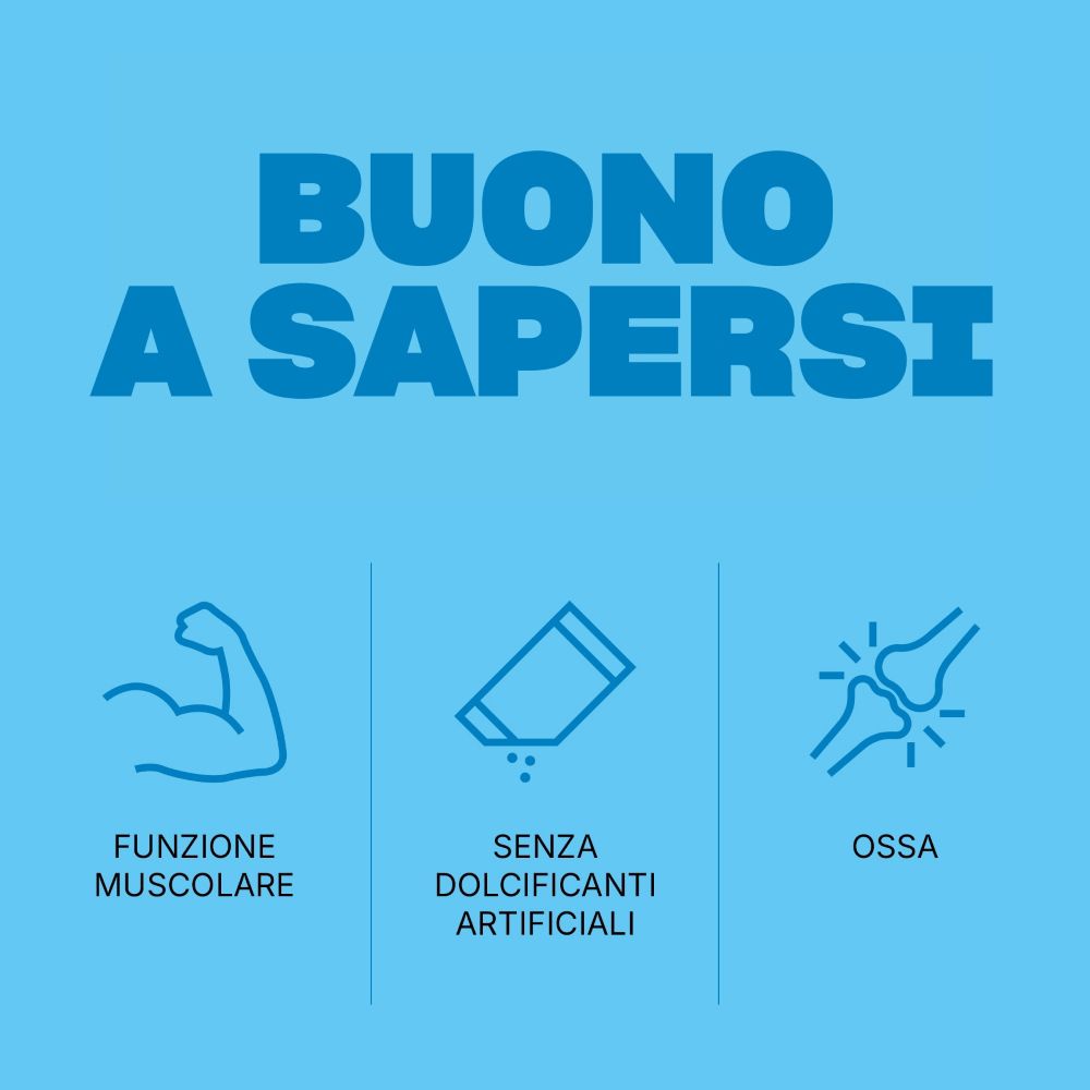 Icone per funzione muscolare, senza dolcificanti artificiali e ossa sane.