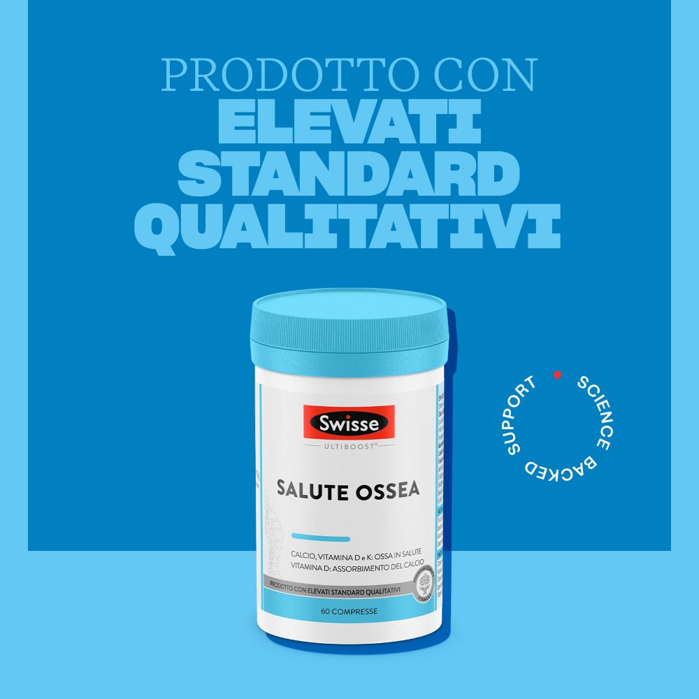 Flacone Swisse Salute Ossea, prodotto con elevati standard qualitativi.