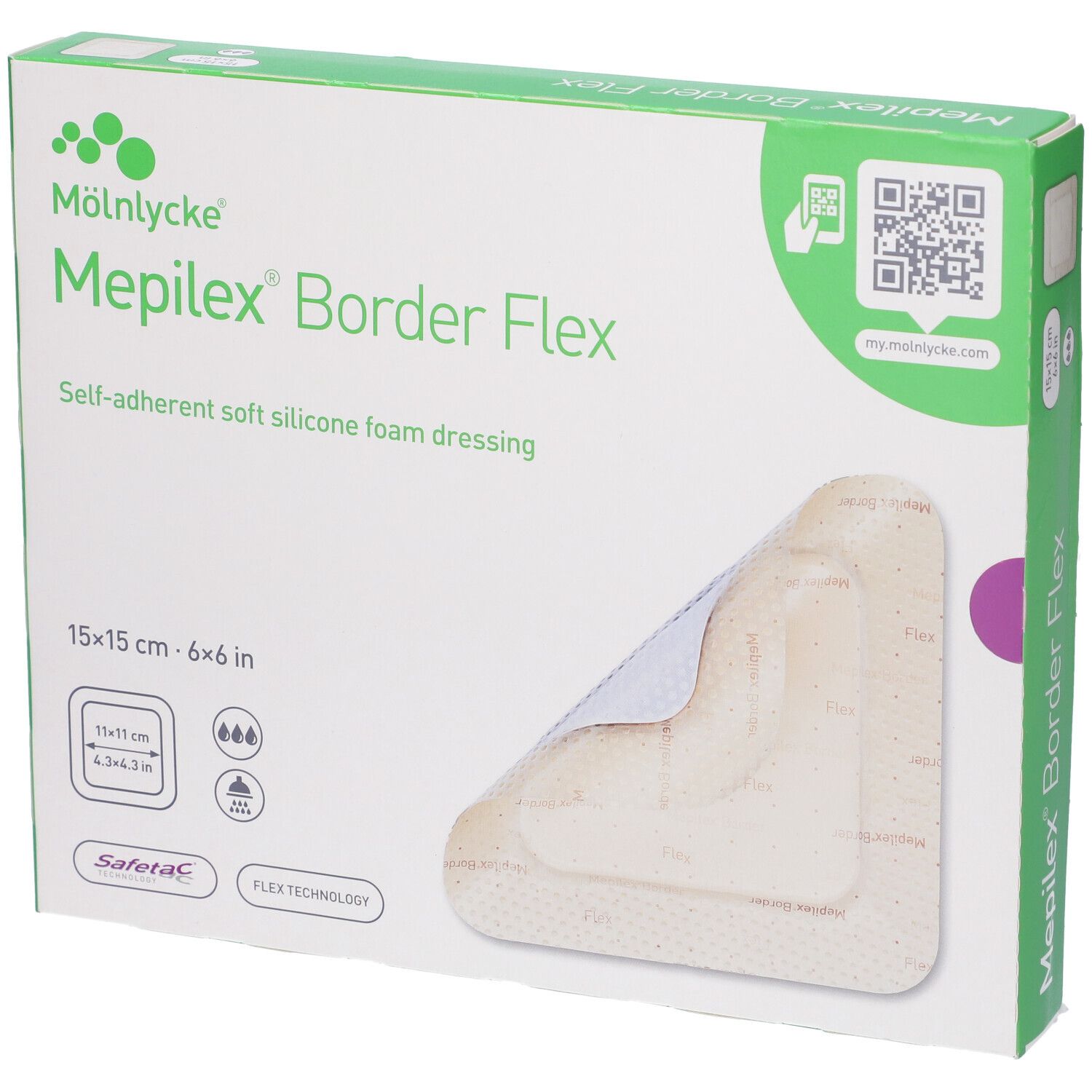 Medicazione In Schiuma Di Poliuretano Mepilex Border Flex 15X15 Cm 5 Pezzi