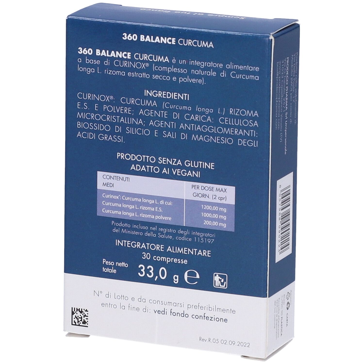 360 Balance Curcuma 30 Compresse