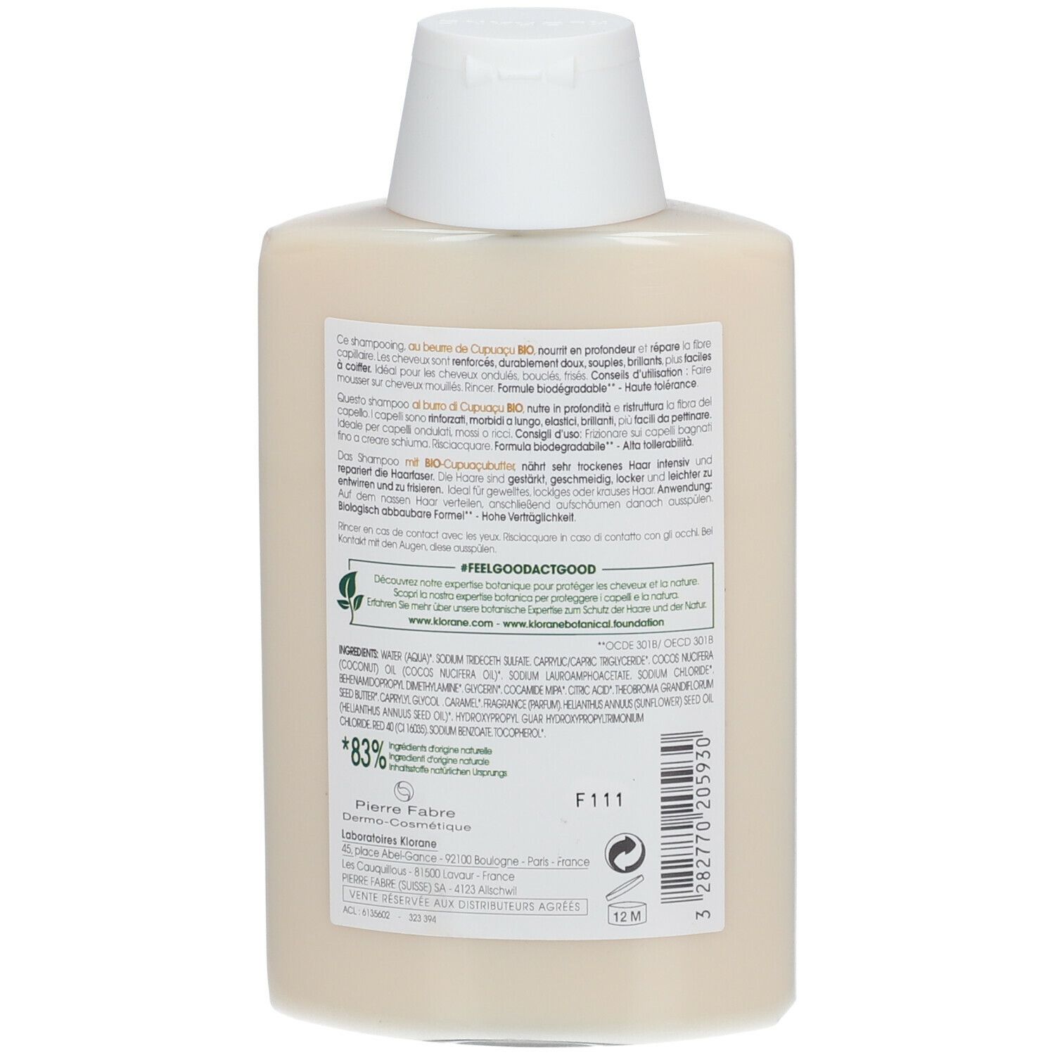 KLORANE Shampoo al burro di Cupuacu BIO Nutri-ristrutturante