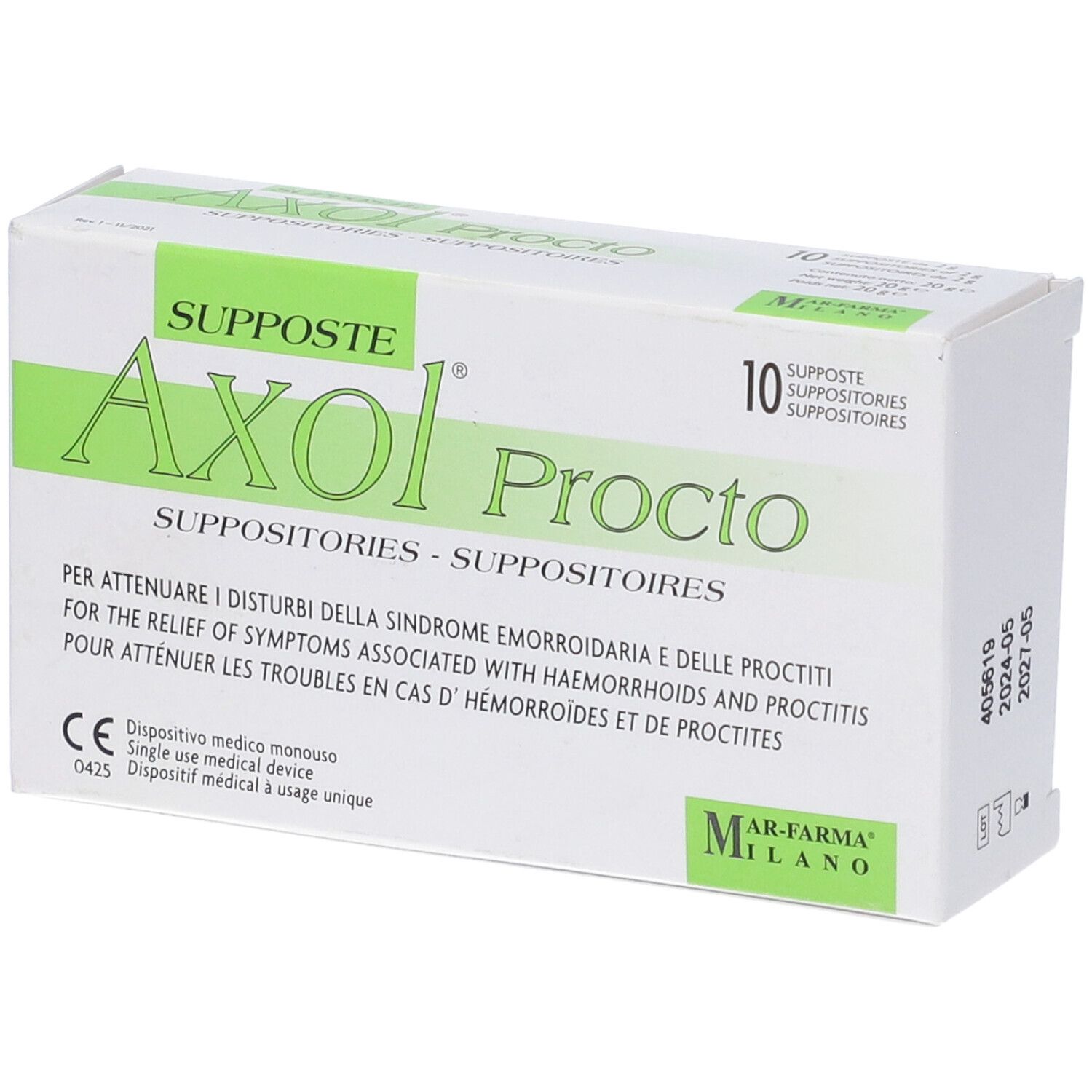 Axol Procto 10 Supposte X 2 G